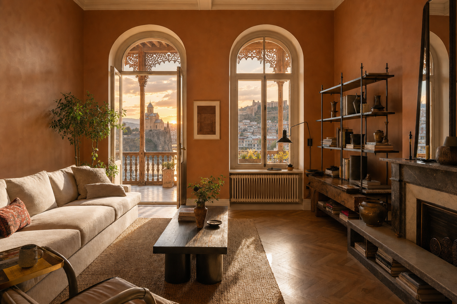 Warm Georgian apartment interior